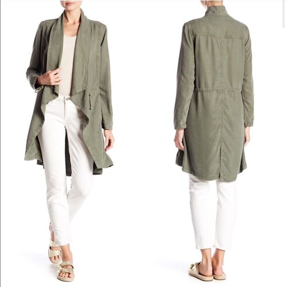 MAX JEANS Silver Sage Front Drape Jacket-S - Picture 1 of 8